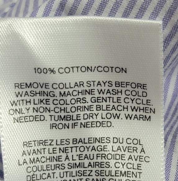 Express men slim fit blue white stripe button down shirt size XL - Picture 8 of 9